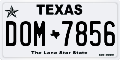 TX license plate DOM7856