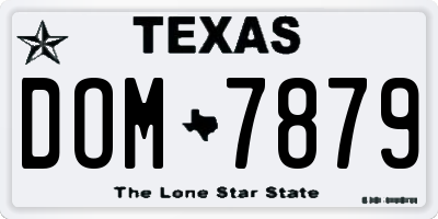TX license plate DOM7879