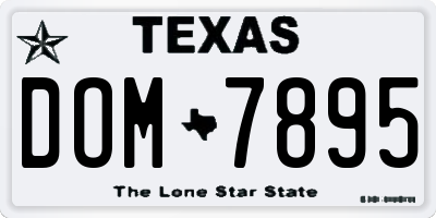 TX license plate DOM7895