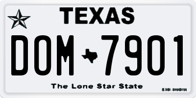 TX license plate DOM7901