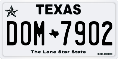 TX license plate DOM7902