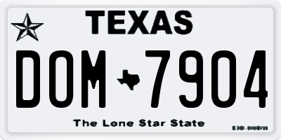 TX license plate DOM7904