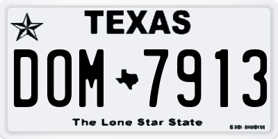 TX license plate DOM7913