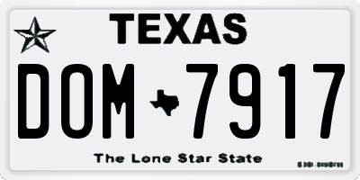 TX license plate DOM7917