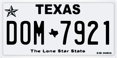 TX license plate DOM7921