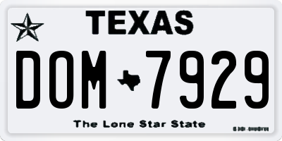 TX license plate DOM7929