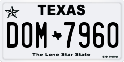 TX license plate DOM7960