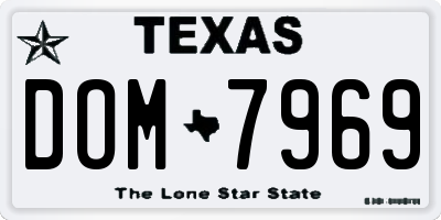 TX license plate DOM7969