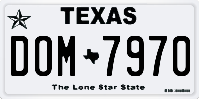 TX license plate DOM7970