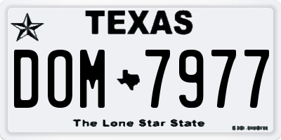 TX license plate DOM7977