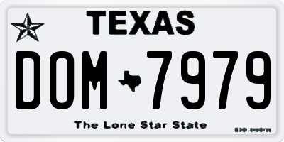 TX license plate DOM7979