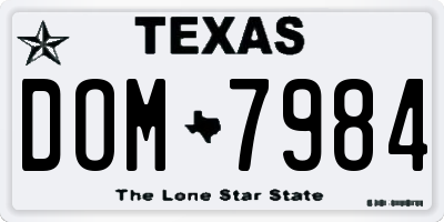 TX license plate DOM7984
