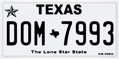 TX license plate DOM7993