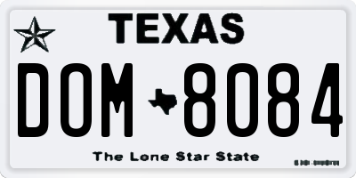 TX license plate DOM8084