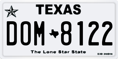 TX license plate DOM8122
