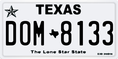 TX license plate DOM8133