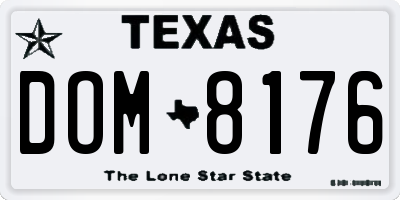 TX license plate DOM8176