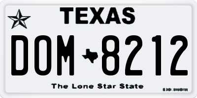 TX license plate DOM8212