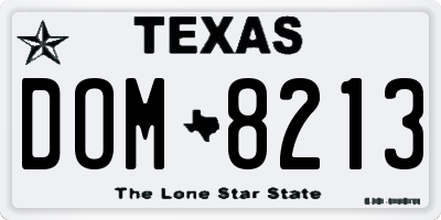 TX license plate DOM8213