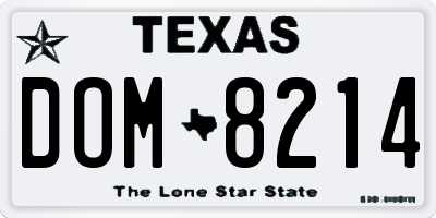 TX license plate DOM8214