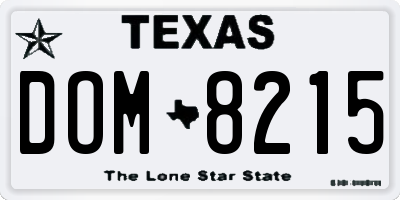 TX license plate DOM8215