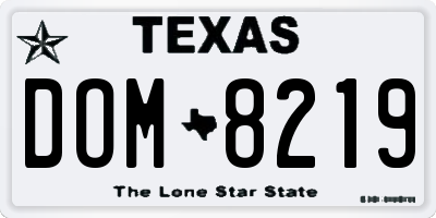 TX license plate DOM8219
