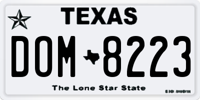 TX license plate DOM8223