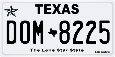TX license plate DOM8225