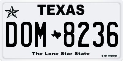 TX license plate DOM8236