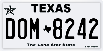 TX license plate DOM8242