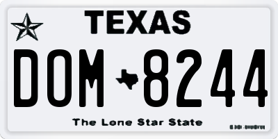 TX license plate DOM8244