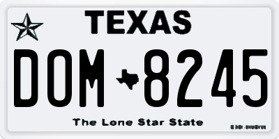 TX license plate DOM8245