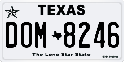 TX license plate DOM8246