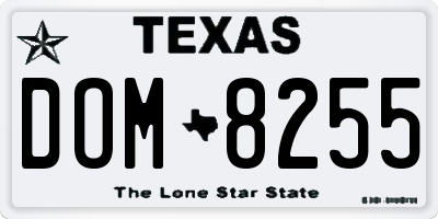 TX license plate DOM8255