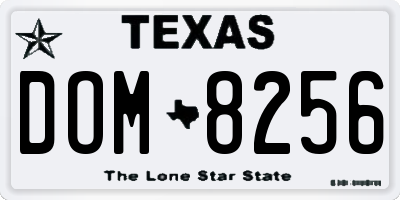 TX license plate DOM8256