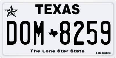 TX license plate DOM8259