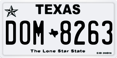 TX license plate DOM8263