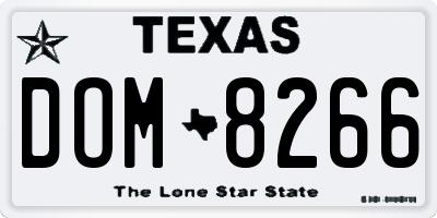 TX license plate DOM8266