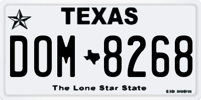 TX license plate DOM8268