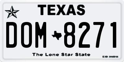 TX license plate DOM8271