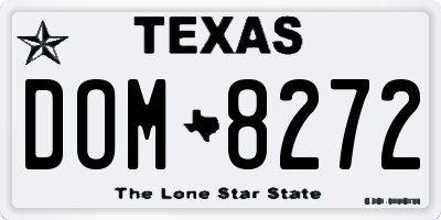 TX license plate DOM8272
