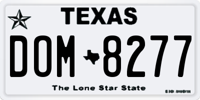 TX license plate DOM8277