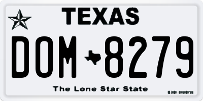 TX license plate DOM8279