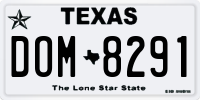 TX license plate DOM8291