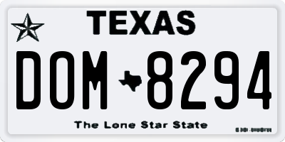 TX license plate DOM8294