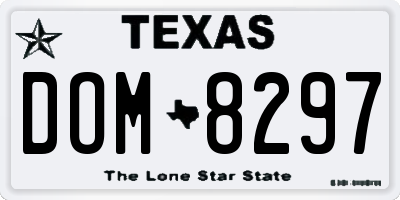 TX license plate DOM8297