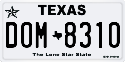 TX license plate DOM8310