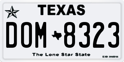 TX license plate DOM8323