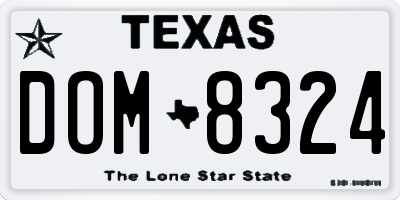 TX license plate DOM8324