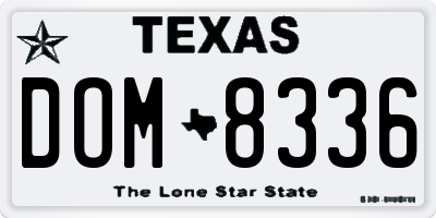 TX license plate DOM8336